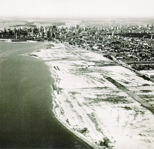 O aterro do Lago Guaíba em outubro de 1959