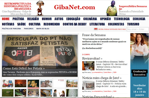 Gibanet - Em março de 2008 nasce o Gibanet.com, um projeto de revista eletrônica com a ideia de disponibilizar aos leitores uma gama de informações do dia a dia