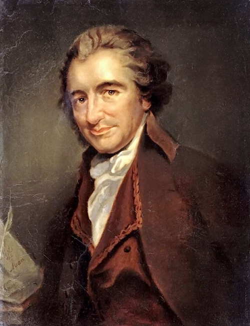Thomas Paine, grande divulgador do deísmo nos Estados Unidos. 
